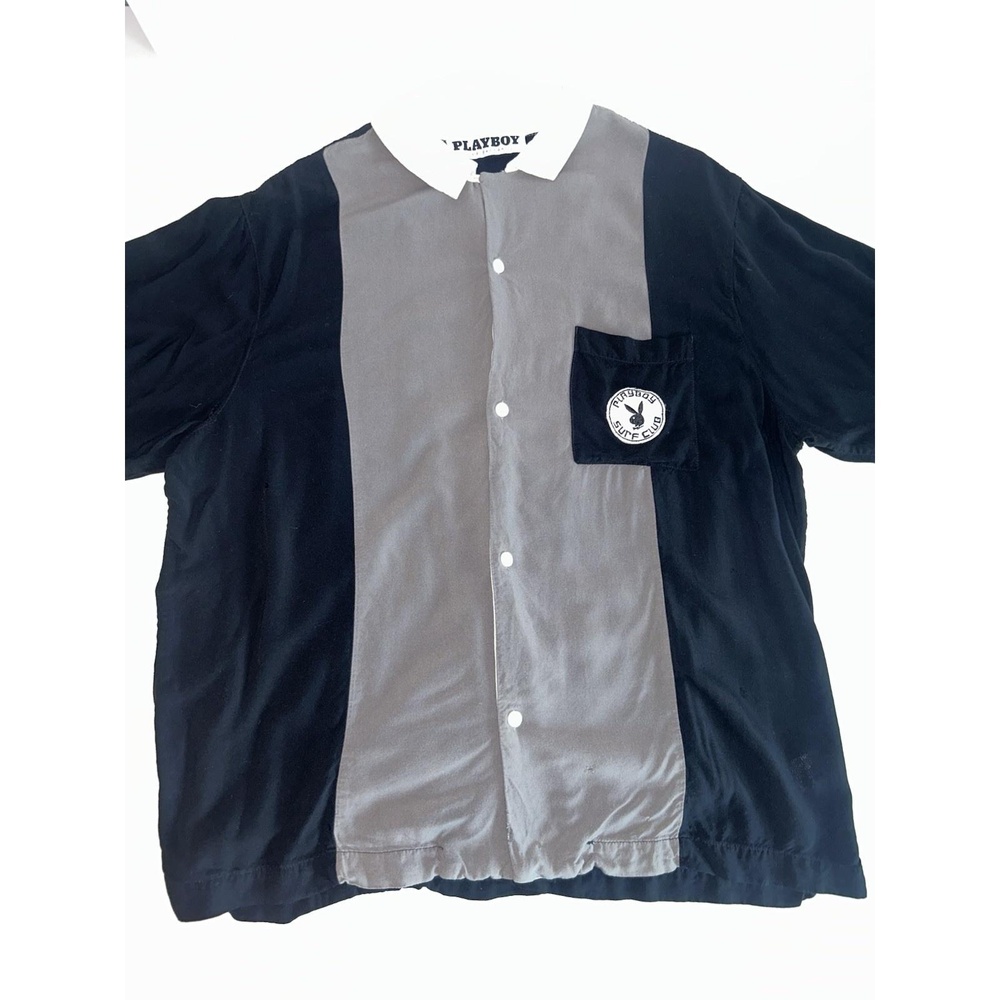 Playboy Surf Club Shirt By Pacsun, Short Sleeve Button Up Mens LG, bowling shirt